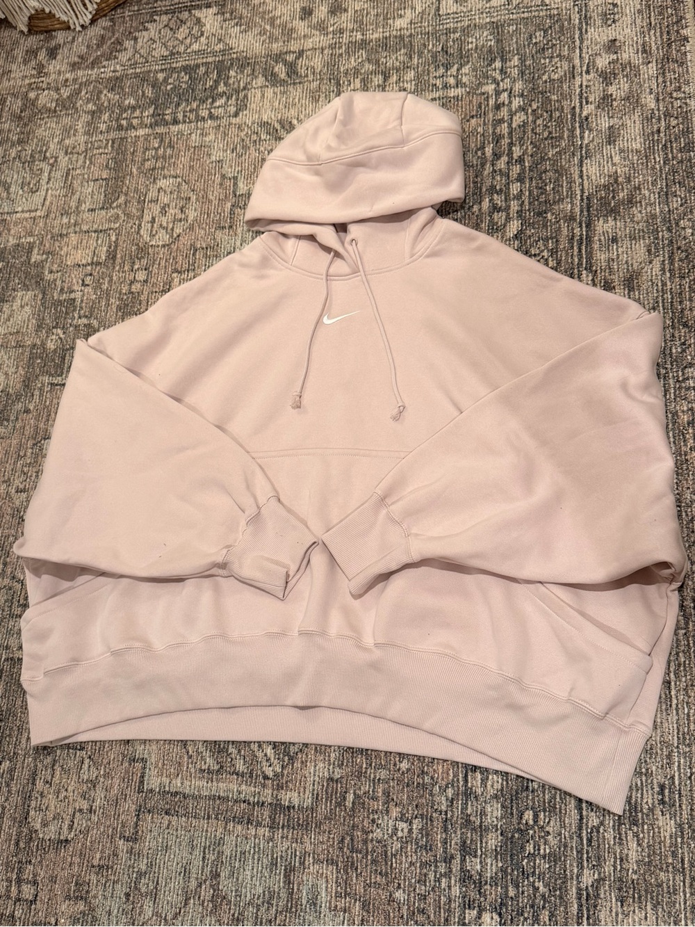 Nike Light Pink Pullover Hoodie with White Swoosh